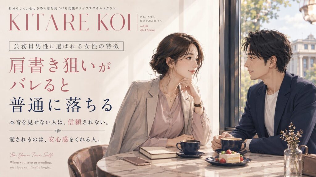 公務員という条件ではなく相手本人に向き合おうとするカフェデート中の女性
