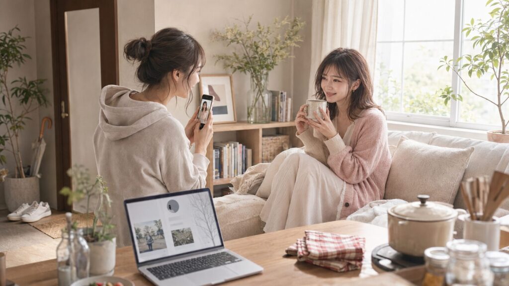 自然な写真と生活の相性が伝わる自己紹介で、ペアーズのプロフィールを作る女性