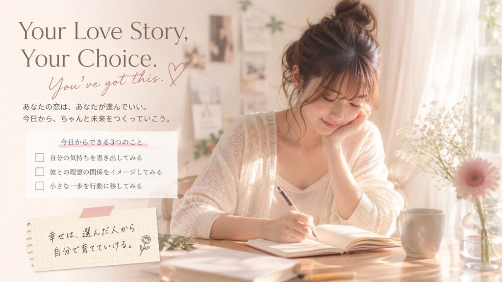 自衛隊彼氏との悩みに合わせて、次に読む記事をパソコンで選ぶ女性
