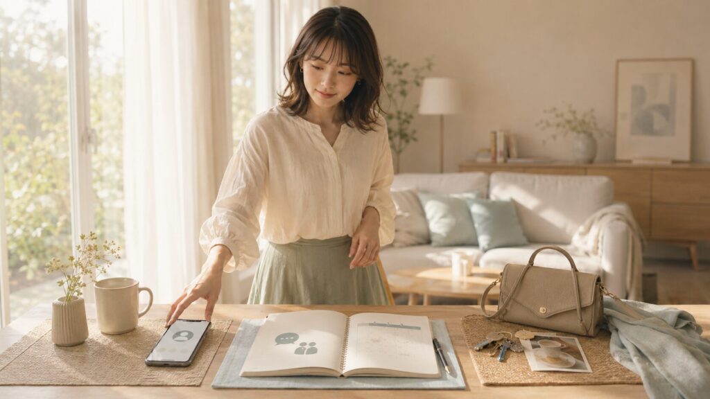 診断・話し合い・行動観察・新しい生活から自分に合う次の一歩を選ぶ女性