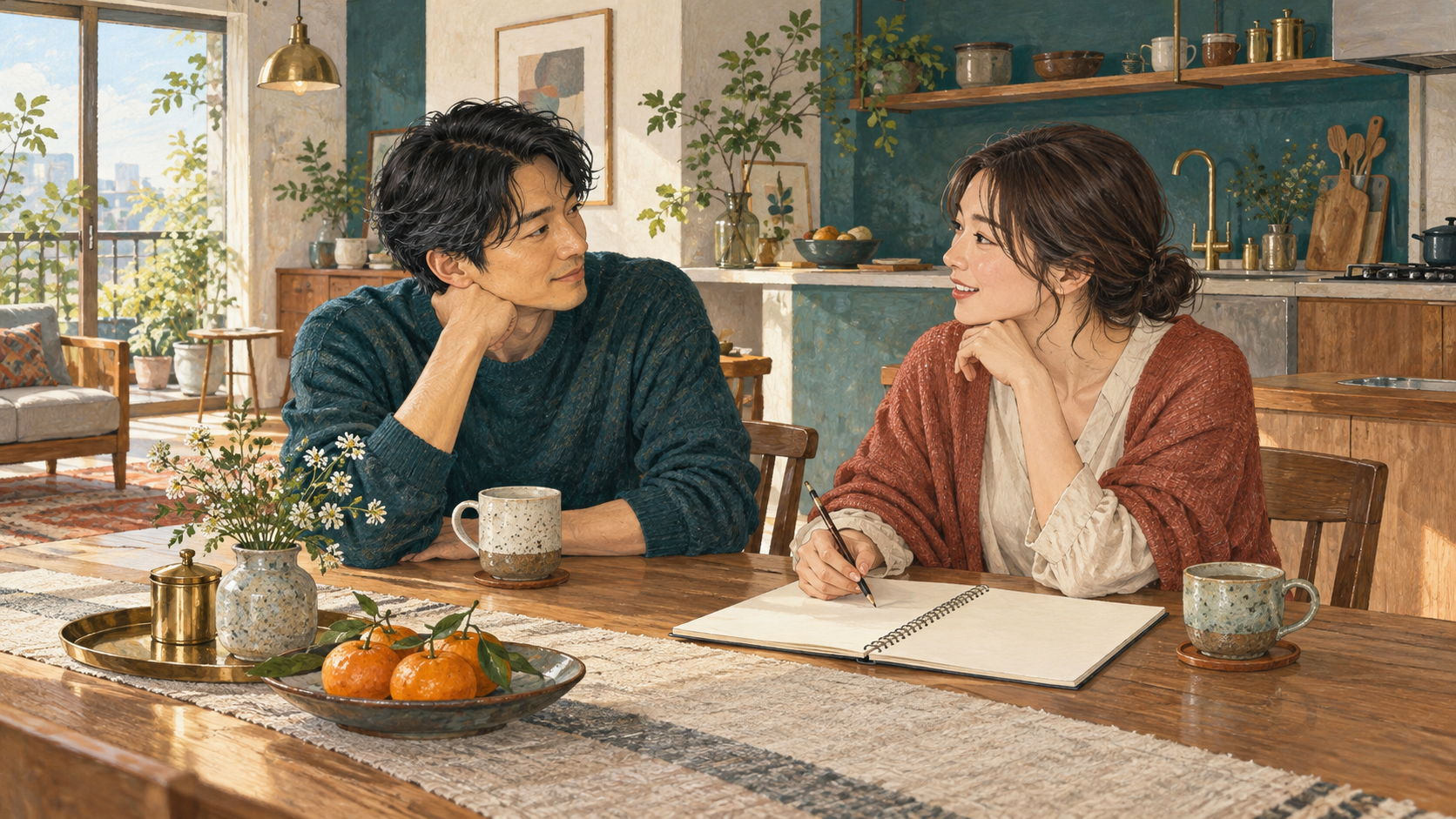 自宅で本を読み、考えを整理する女性