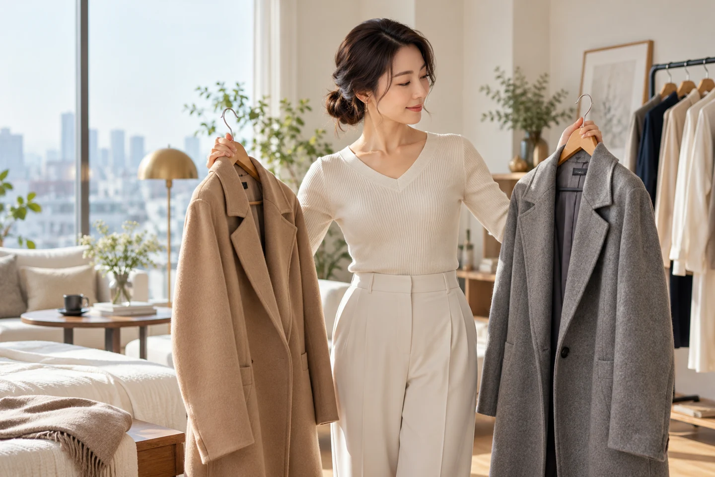 自分で服を選ぶ女性のイメージ