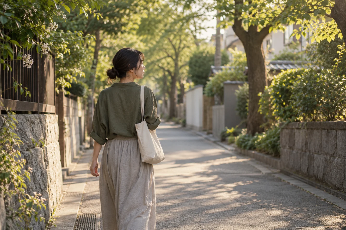 自分の予定を大切にしながら、街を歩く女性のイメージ