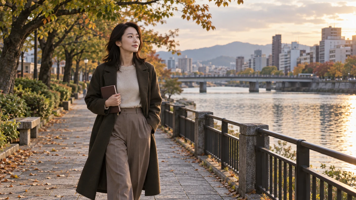 ノートを閉じて自分の時間に戻る女性のイメージ