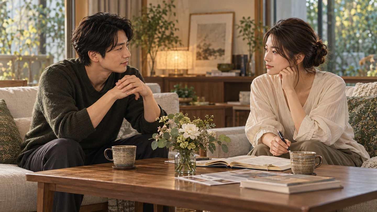 自分のペースを尊重しながら予定を話し合う二人のイメージ