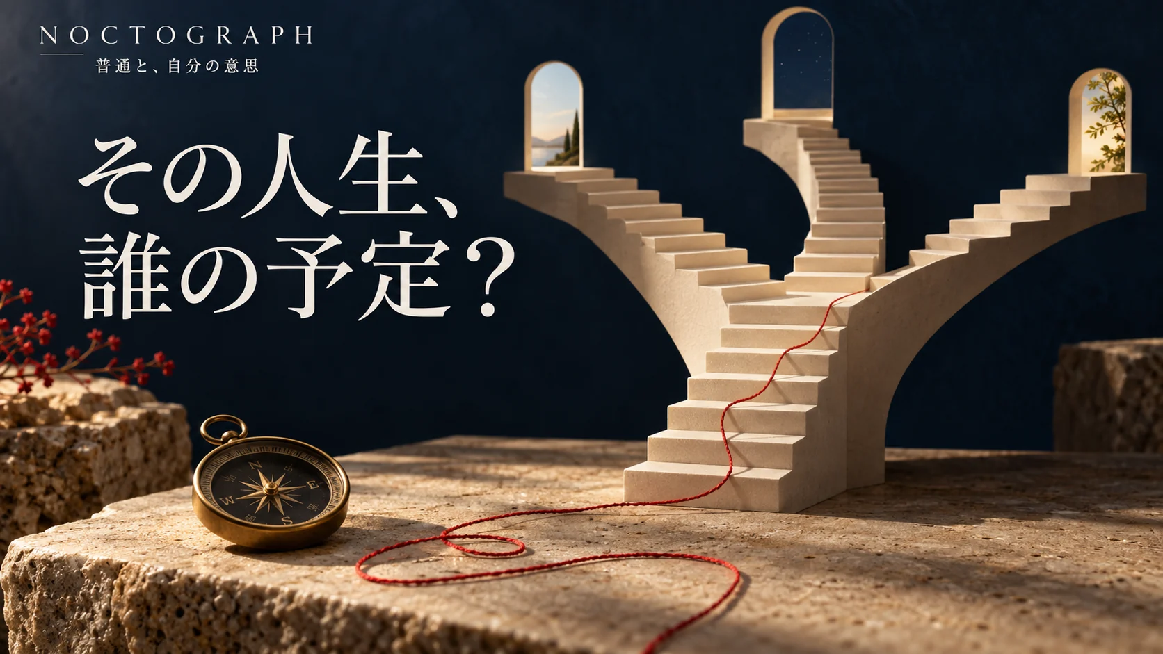 紙の階段が複数の道へ分かれる表紙。その人生、誰の予定？